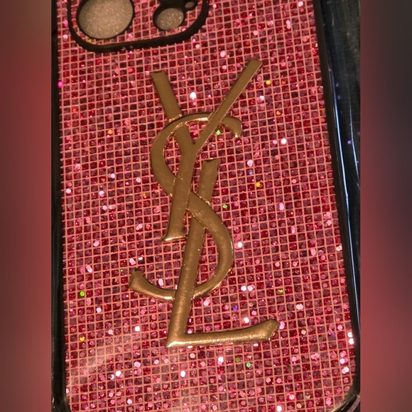 YSL Pink Glitter Blimg Phone Case for I Phome 16 Pro (UNBRANDED) - Picture 3 of 3